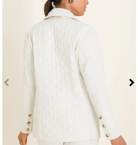 Chico's Quilted Jacket W Buttons Lt Sky Blue Size 2 NWT Plus Size - Picture 5 of 5